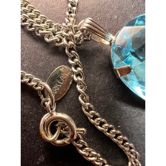 Vintage Park Lane Mid Century Blue Glass Chandelier Necklace 21” - Picture 6 of 9